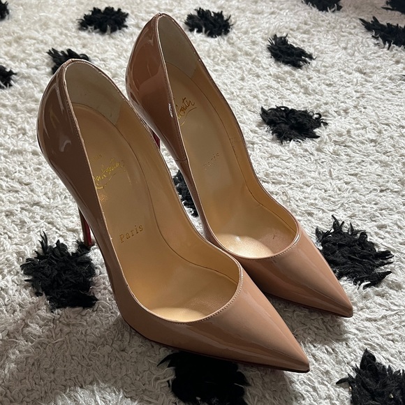 Christian Louboutin size 37.5 so Kate 120 patent nude stilettos new - Picture 2 of 15